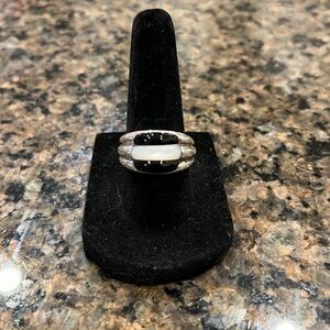 Black Onyx,  Mother of Pearl, and Silver Ring